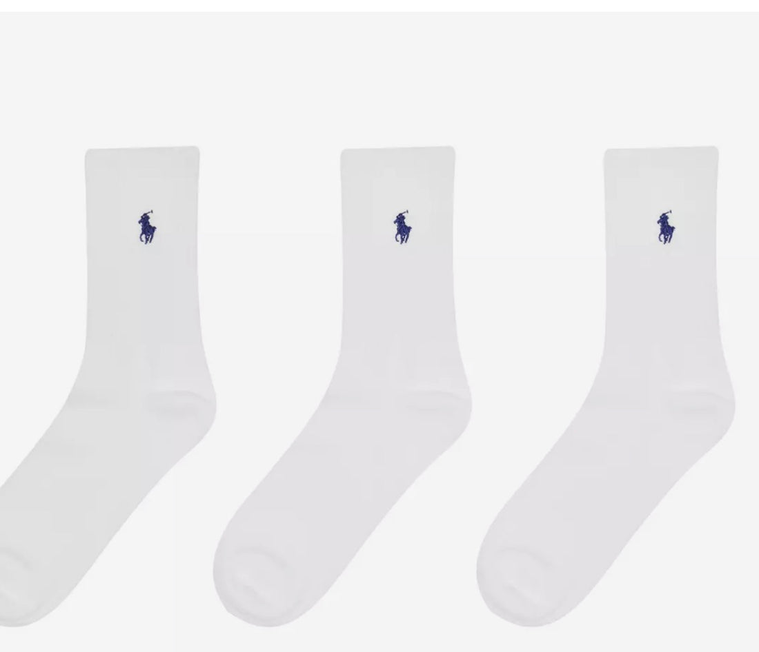 Polo Ralph Lauren Men's 3 Pack Crew Socks White