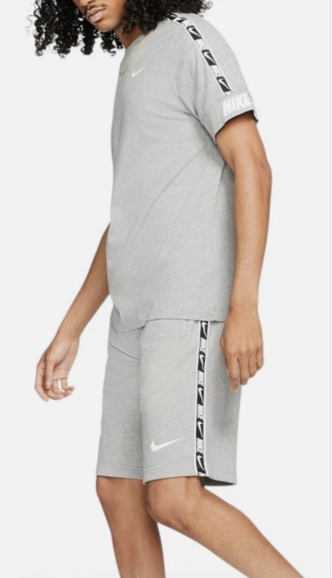 NIKE TAPE SHORTS T-SHIRT SET GREY