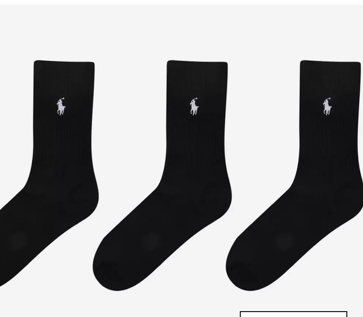 Polo Ralph Lauren 3 Pack Crew Socks Black