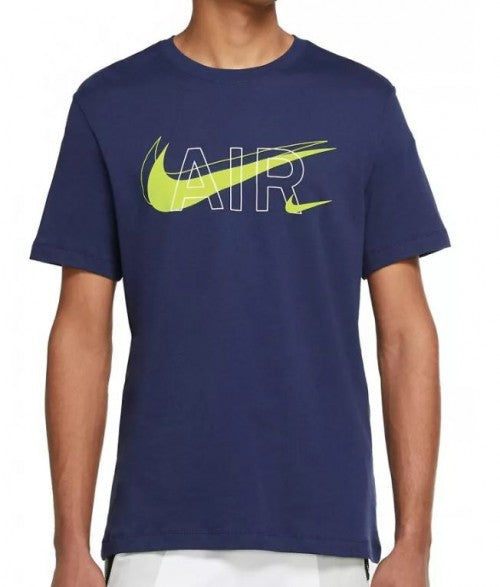 NIKE AIR DOUBLE SWOOSH T-SHIRT MENS NAVY YELLOW