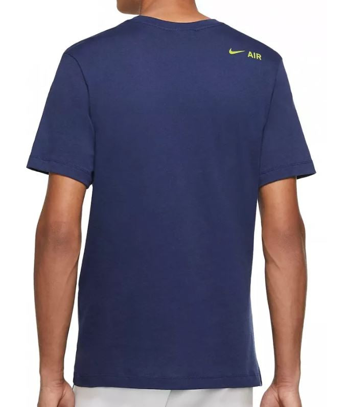 NIKE AIR DOUBLE SWOOSH T-SHIRT MENS NAVY YELLOW